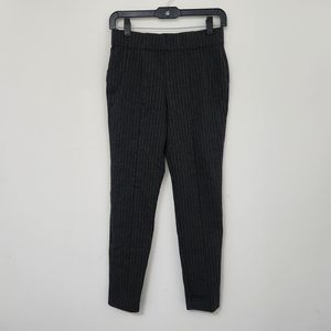 JONES & CO Women's Dark Gray Striped Pleated Dress Pants Elastic Waist Size XS